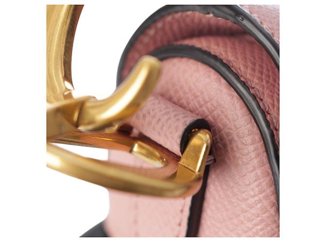 Borsa Saddle Dior Mini in pelle di vitello grana rosa - vista 9