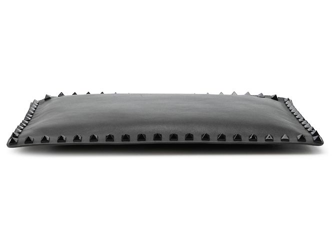 Clutch Rockstud in pelle nera Valentino Nero - vista 3