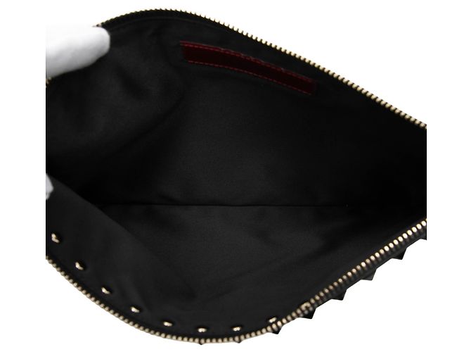 Clutch Rockstud in pelle nera Valentino Nero - vista 4