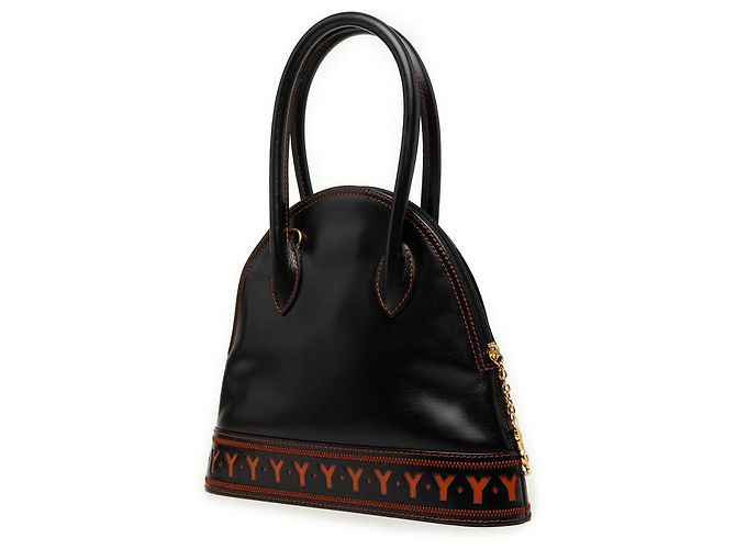 Saint Laurent Satchel aus schwarzem Leder mit Y-Ausschnitt - Ansicht 2