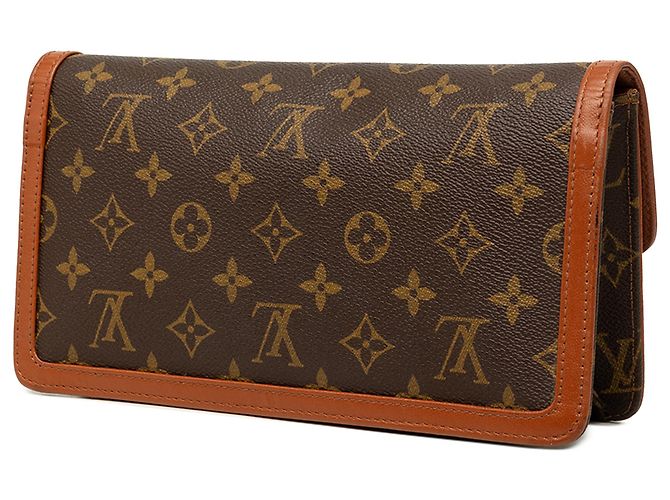 Louis Vuitton Brown Monogram Pochette Dame PM Marrone - vista 2