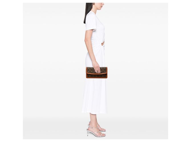 Louis Vuitton Brown Monogram Pochette Dame PM Marrone - vista 8