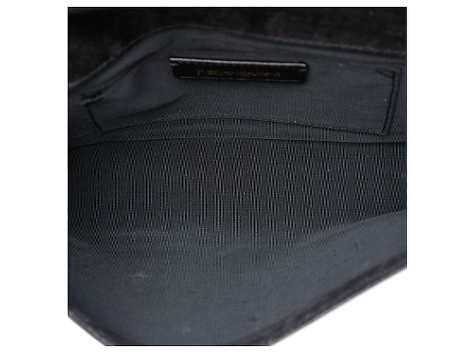 Clutch Saint Laurent Chyc Ligne in vernice nera Nero - vista 4