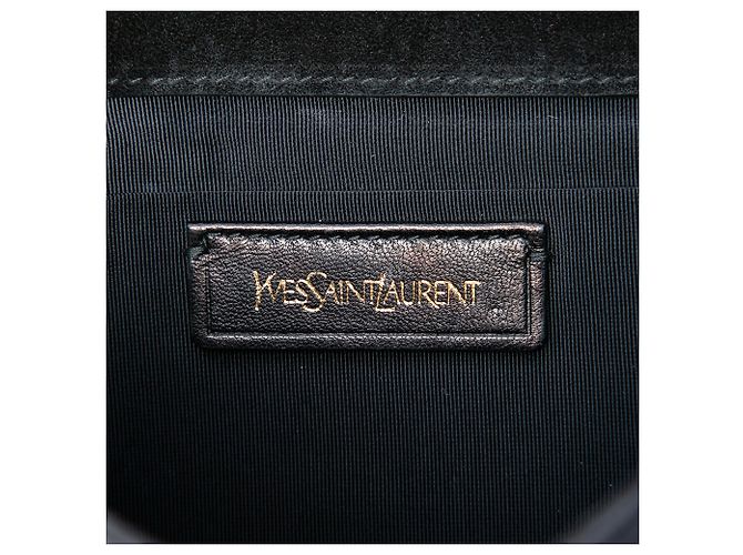 Clutch Saint Laurent Chyc Ligne in vernice nera Nero - vista 5