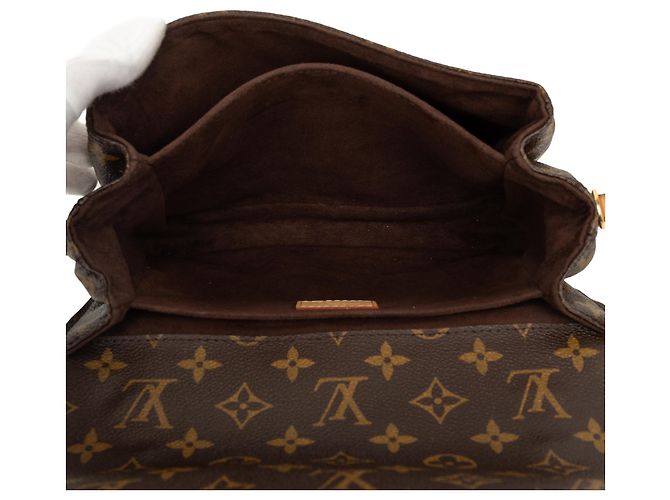 Louis Vuitton Brown Monogram Pochette Metis Marrone - vista 4