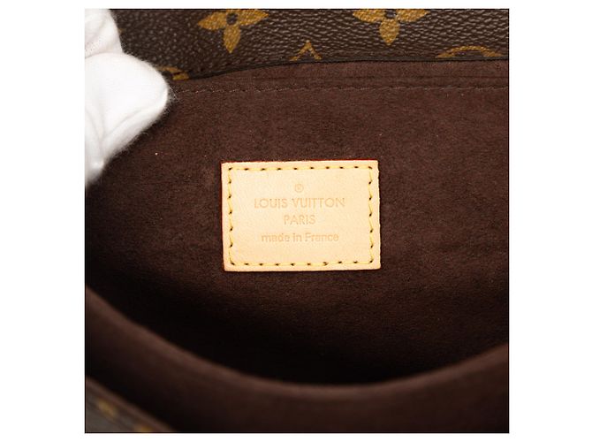 Louis Vuitton Brown Monogram Pochette Metis Marrone - vista 5