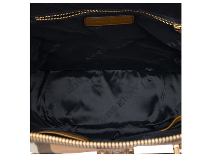 Borsa Burberry Brown Medium House Check Canvas Bridle Owl Orchard Marrone Marrone chiaro - vista 4