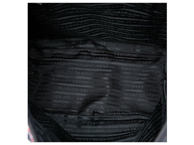 Borsa Satchel Prada in Tessuto Stampato Nera Nero - vista 4