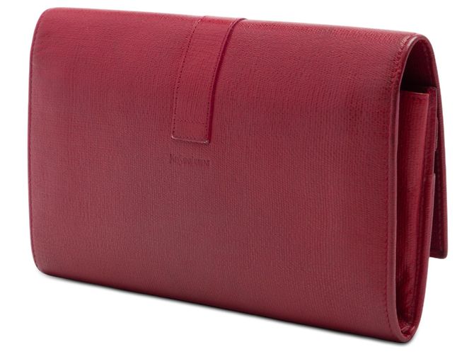 Clutch Saint Laurent Chyc Ligne in pelle testurizzata rossa Rosso - vista 2