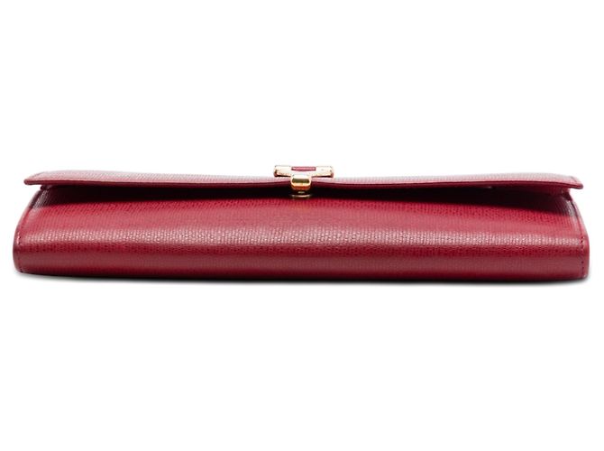 Clutch Saint Laurent Chyc Ligne in pelle testurizzata rossa Rosso - vista 3