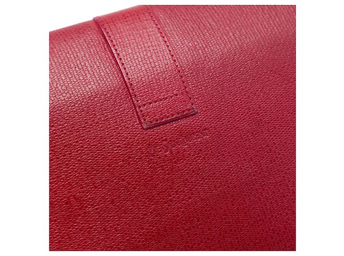 Clutch Saint Laurent Chyc Ligne in pelle testurizzata rossa Rosso - vista 5