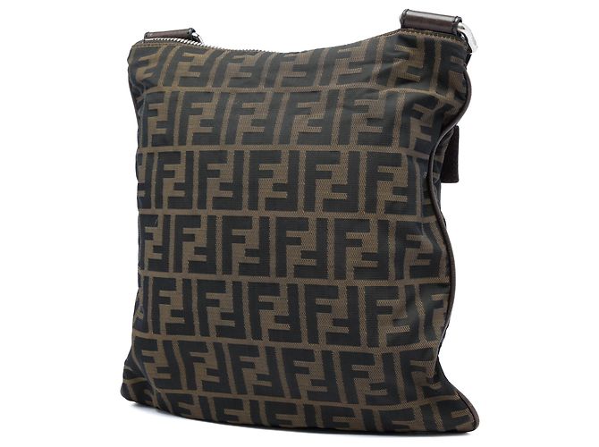 Borsa a tracolla Fendi Brown Zucca Canvas Marrone - vista 2