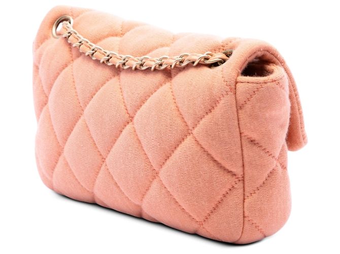 Chanel Pink CC Quilted Jersey East West Flap Rosa - vista 2