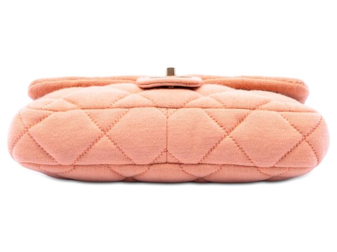 Chanel Pink CC Quilted Jersey East West Flap Rosa - vista 3