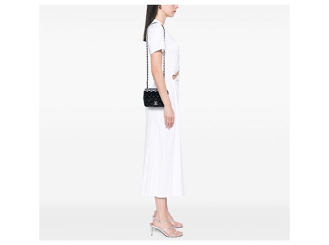 Chanel Black Mini Square Classic Patent Single Flap Nero - vista 5