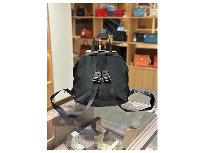 Prada Nylon-Rucksack mit Python-Leder Schwarz Python drucken - Ansicht 2