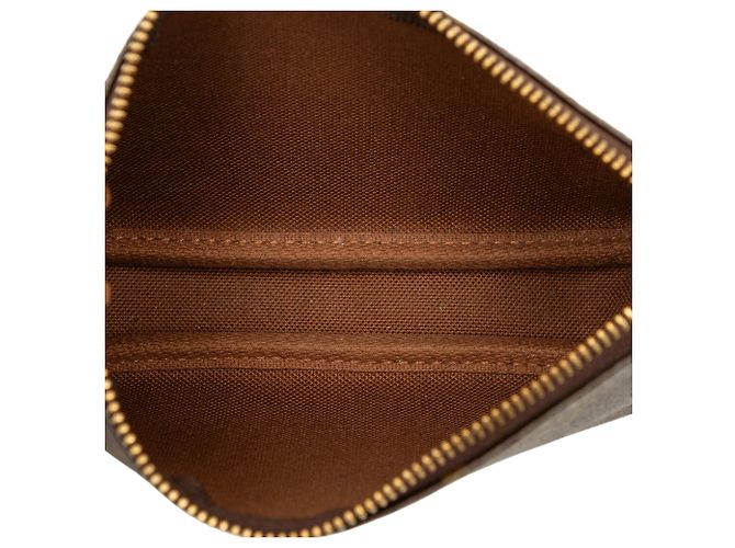 Louis Vuitton Brown Monogram Mini Pochette Accessoires Marrone - vista 4
