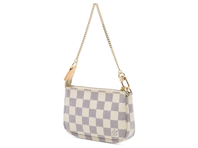 Louis Vuitton White Damier Azur Illustre Mini Pochette Accessoires Bianco - vista 2