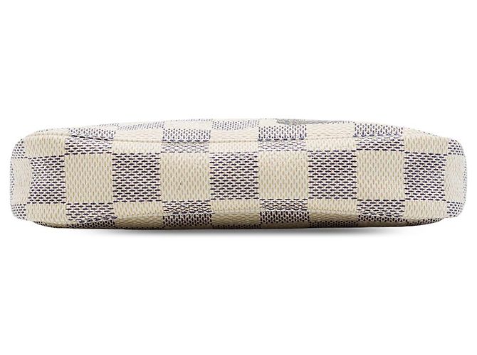 Louis Vuitton White Damier Azur Illustre Mini Pochette Accessoires Bianco - vista 3