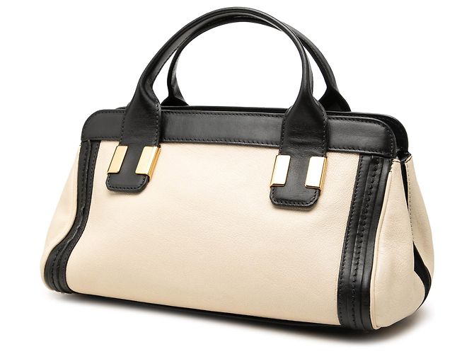 Chloé Alice Satchel Klein aus bicolor Leder Beige - Ansicht 2