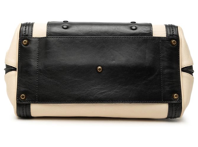 Chloé Alice Satchel Klein aus bicolor Leder Beige - Ansicht 3