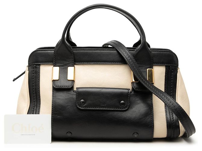 Chloé Alice Satchel Klein aus bicolor Leder Beige - Ansicht 7