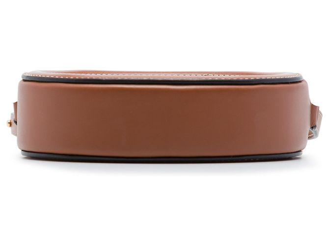 Céline Celine Borsa a Tracolla Oval Cuir Triomphe in Pelle di Vitello Marrone Small - vista 3
