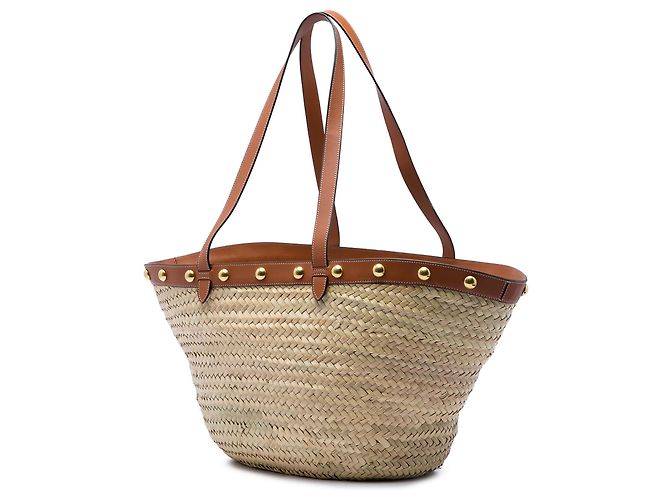 Céline Celine Beige Large Raffia Classic Studded Panier Tote - vista 2