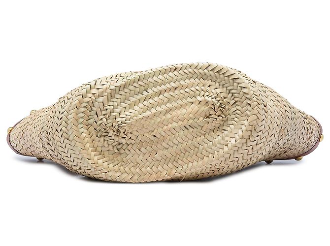 Céline Celine Beige Large Raffia Classic Studded Panier Tote - vista 3