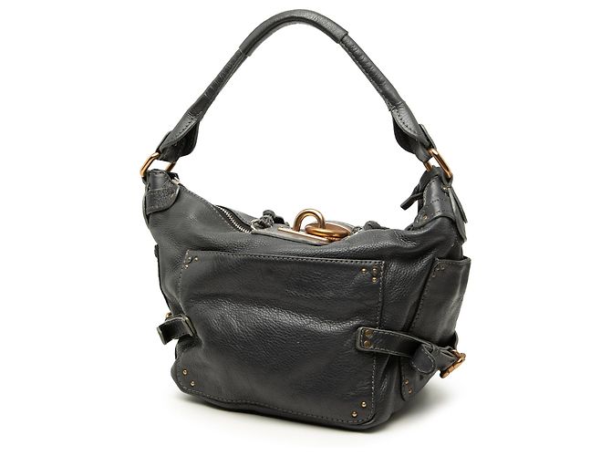 Chloé Gray Leather Paddington Shoulder Bag Brown Dark grey - view 2