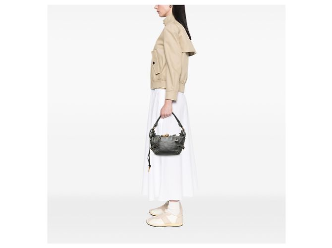 Chloé Gray Leather Paddington Shoulder Bag Brown Dark grey - view 6