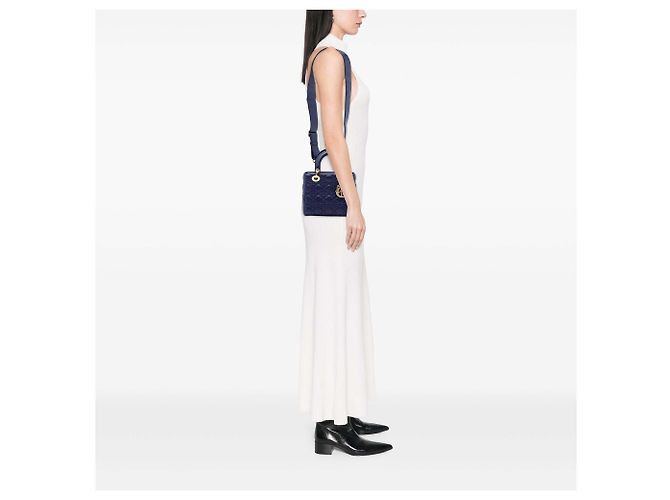 Dior Blue Small Lambskin Cannage My ABCDior Lady Dior - vista 5