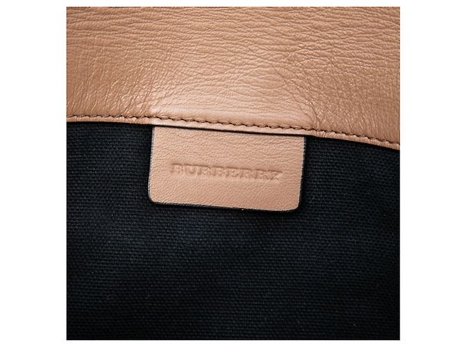 Borsa a tracolla Burberry Brown Small House Check Canvas and Leather Horseshoe Milton Marrone Marrone chiaro - vista 5
