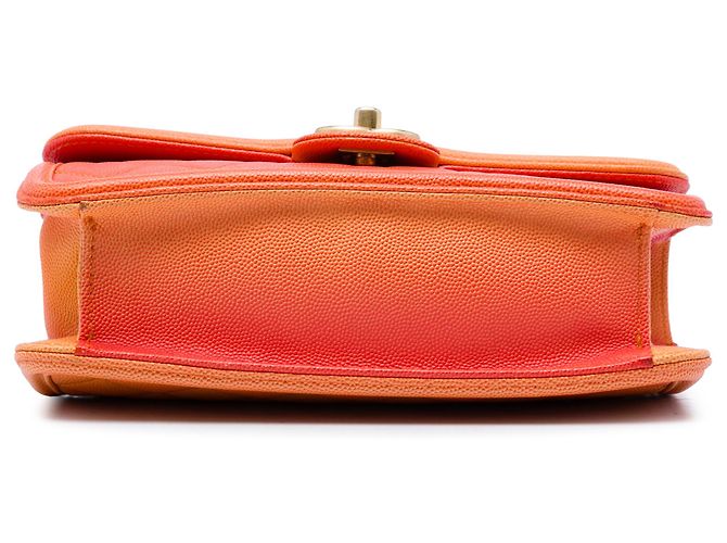 Chanel Orange Small Quilted Caviar Sunset On The Sea Flap Arancione - vista 3