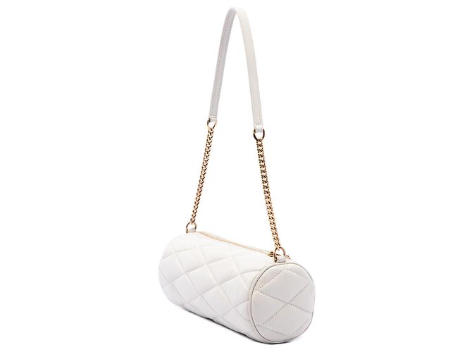 Saint Laurent Sade Tube Bag Mini aus gestepptem Lammleder in Weiß Aus weiß - Ansicht 2