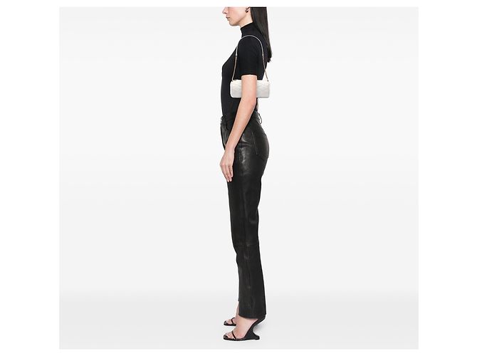 Saint Laurent Sade Tube Bag Mini aus gestepptem Lammleder in Weiß Aus weiß - Ansicht 6
