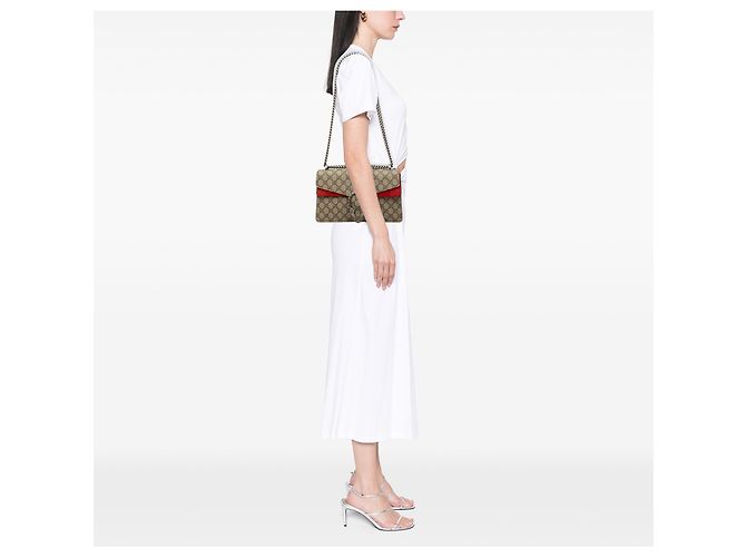 Bolsa de Ombro Gucci Dionysus Medium GG Supreme Bege - vista 6