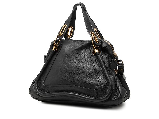 Chloé Paraty Satchel aus Narbenleder in Schwarz, Größe Medium - Ansicht 2
