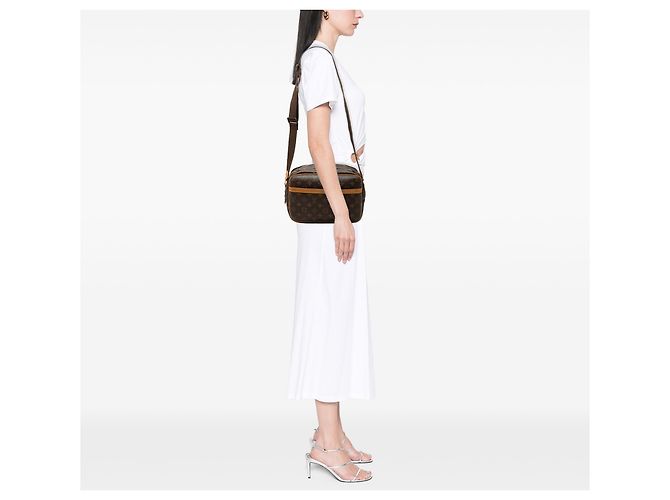 Louis Vuitton Brown Monogram Reporter PM Marrone - vista 7