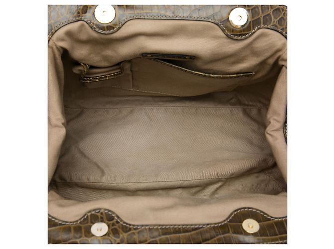 Céline Borsa Celine Beige Macadam Canvas con nappina e chiusura a telaio - vista 4