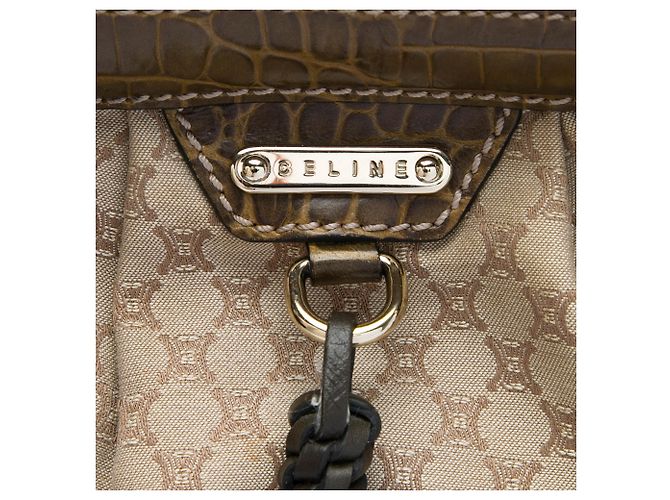 Céline Borsa Celine Beige Macadam Canvas con nappina e chiusura a telaio - vista 5