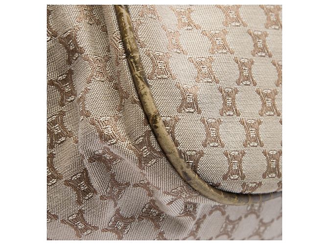 Céline Borsa Celine Beige Macadam Canvas con nappina e chiusura a telaio - vista 6