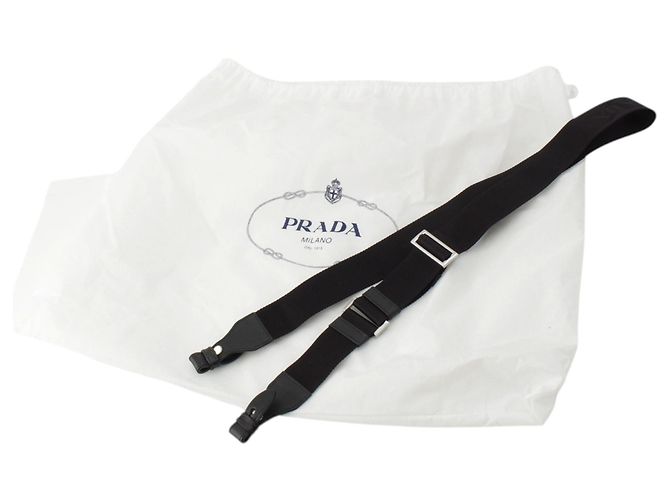 Borsa business Prada in Tessuto con rifiniture in Saffiano nero - vista 12