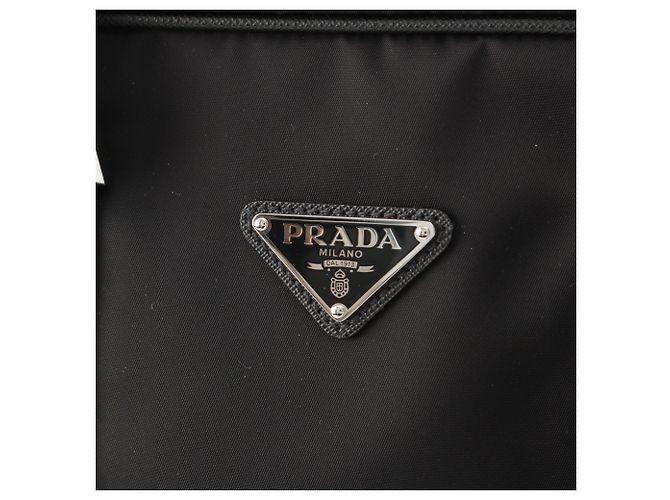 Borsa business Prada in Tessuto con rifiniture in Saffiano nero - vista 8
