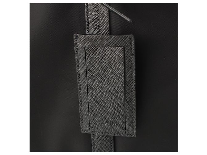 Borsa business Prada in Tessuto con rifiniture in Saffiano nero - vista 9