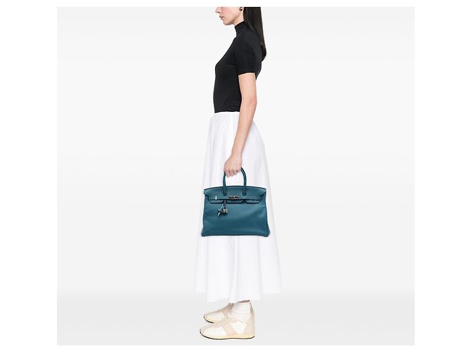 Hermès Blue Togo Birkin Retourne 35 Azul - vista 6