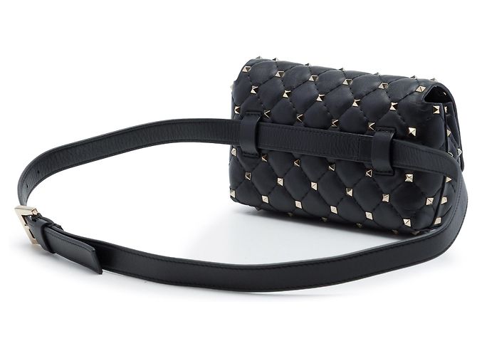 Borsa cintura Valentino Rockstud Spike in lambskin nero - vista 2