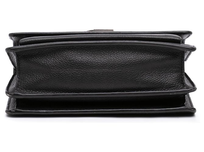 Saint Laurent Black Small Grained Calfskin Monogram Sunset Crossbody Nero - vista 3