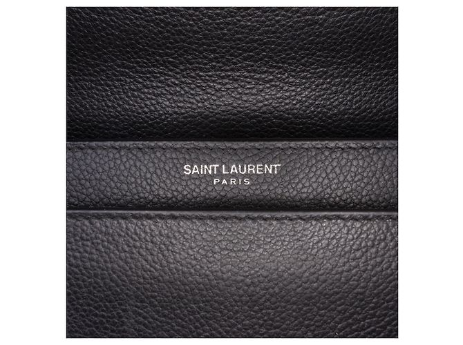 Saint Laurent Black Small Grained Calfskin Monogram Sunset Crossbody Nero - vista 5