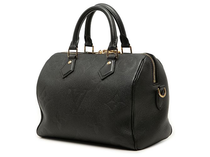 Louis Vuitton Black Monogram Giant Empreinte Speedy Bandouliere 25 Preto - vista 2